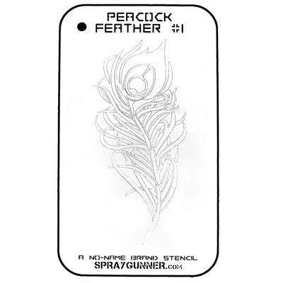 NO-NAME Brand Peacock Feather Stencil #1 NO-NAME brand