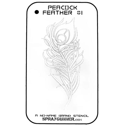 NO-NAME Brand Peacock Feather Stencil #1 NO-NAME brand