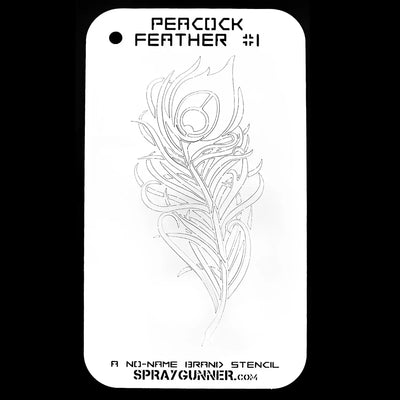 NO-NAME Brand Peacock Feather Stencil #1 NO-NAME brand