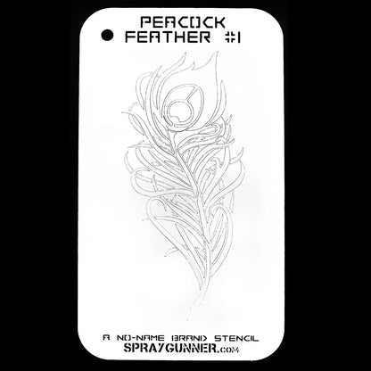 NO-NAME Brand Peacock Feather Stencil #1 NO-NAME brand
