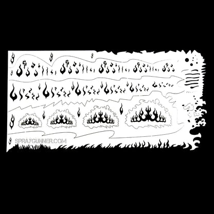 NO-NAME Brand Flames Stencil #1 for airbrush Smart Stencil series NO-NAME brand