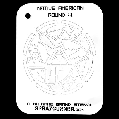 NO-NAME Brand Native American Round Stencil #1 NO-NAME brand