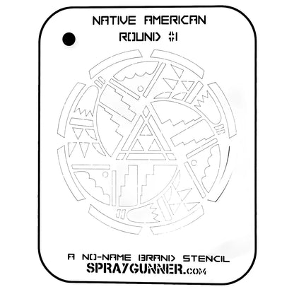 NO-NAME Brand Native American Round Stencil #1 NO-NAME brand