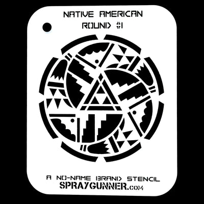 NO-NAME Brand Native American Round Stencil #1 NO-NAME brand