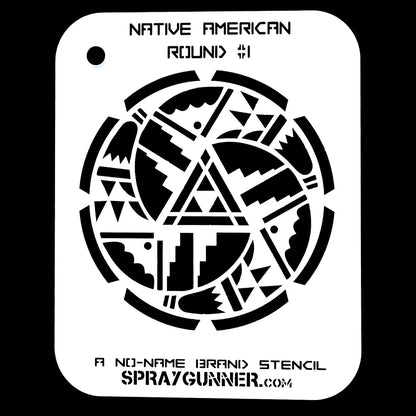 NO-NAME Brand Native American Round Stencil #1 NO-NAME brand
