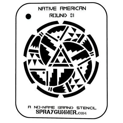 NO-NAME Brand Native American Round Stencil #1 NO-NAME brand