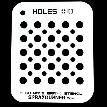 Stencil #10, NO-NAME Brand Holes, start-airbrush