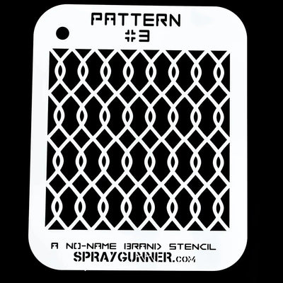 The NO-NAME Brand custom airbrush stencil #3 is perfect for DIY stencil art and precision painting because of its interlocking diamond design.