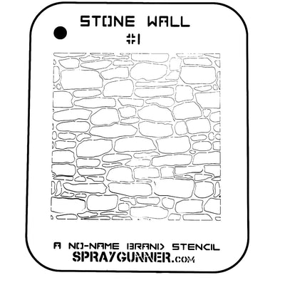NO-NAME Brand Stone Wall Stencil #1 for precision airbrush use, featuring a detailed stone wall pattern ideal for textured DIY stencil art projects.