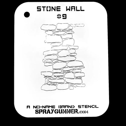 The reusable mylar design of Stone Wall Stencil #9 from NO-NAME Brand allows you to create realistic stone textures in scale modeling and airbrush art.