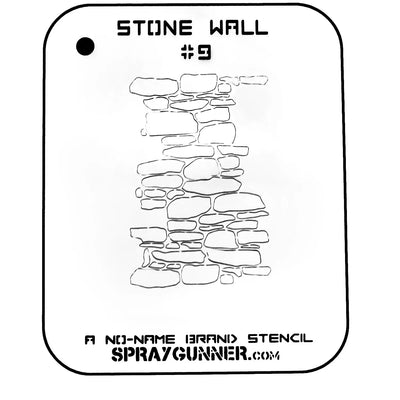 Stone Wall Stencil #9 by NO-NAME Brand features a reusable mylar design for creating realistic stone textures in airbrush art and scale modeling.